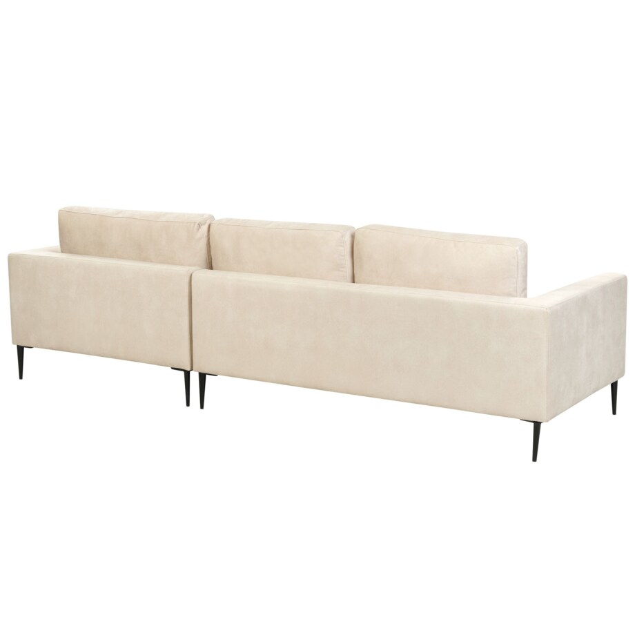 Narożnik welurowy lewostronny kremowy FLAM