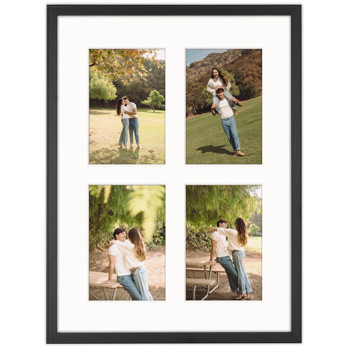 Ramka na 4 zdjęcia 10x15 cm czarna foto galeria multirama 30x40 cm FRAMAI