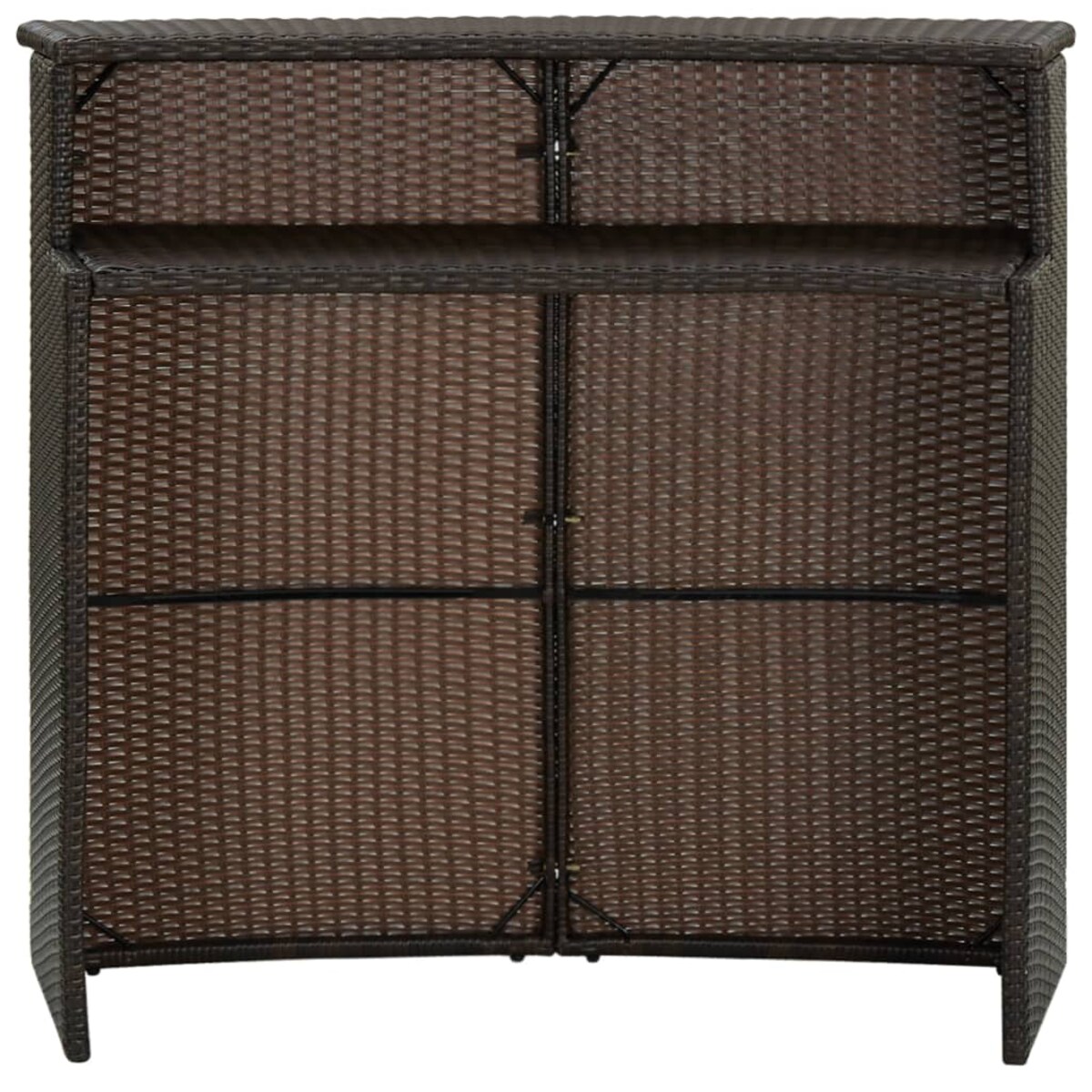 vidaXL Ogrodowy stolik barowy, brązowy, 120x55x110 cm, polirattan
