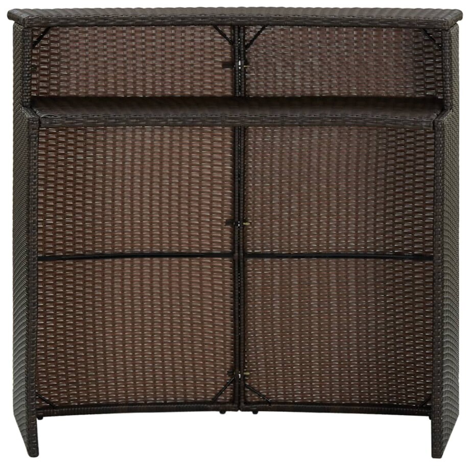 vidaXL Ogrodowy stolik barowy, brązowy, 120x55x110 cm, polirattan