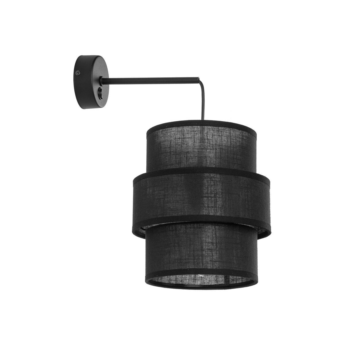Kinkiet z włącznikiem CALISTO BLACK 5955 TK Lighting czarny E27 nowoczesna lampa ścienna do sypialni i salonu