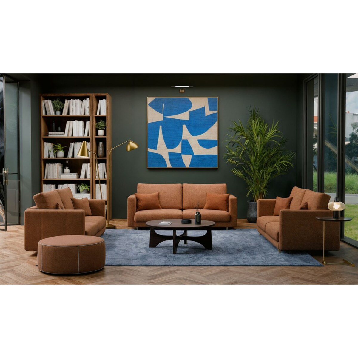 SOFA LINA 3-OSOBOWA Z FUNKCJĄ SPANIA TERAKOTA DO SALONU DO POKOJU