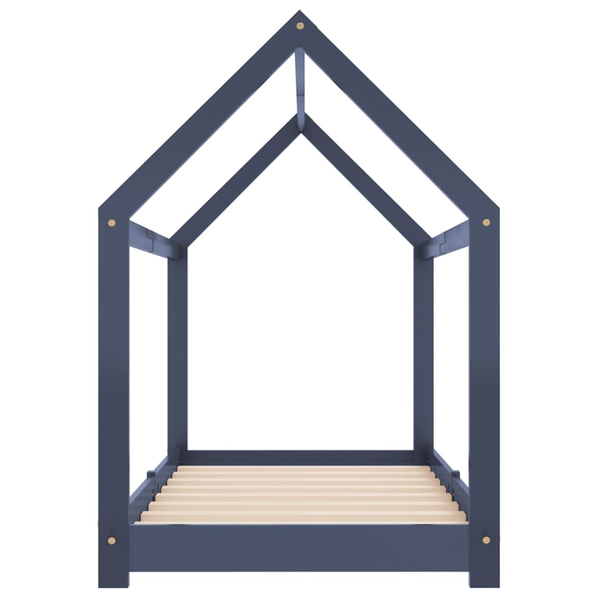 vidaXL Rama łóżka dziecięcego, szara, lite drewno sosnowe, 70 x 140 cm