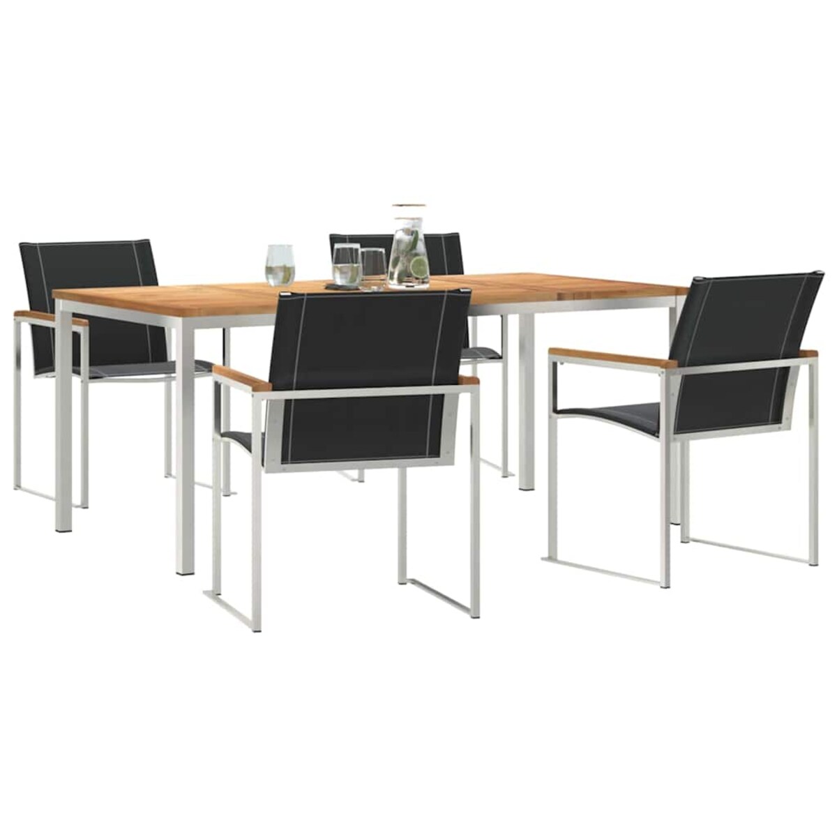 vidaXL Zestawdojedzeniawogrodzie 5 pcs DrewnoTekowe