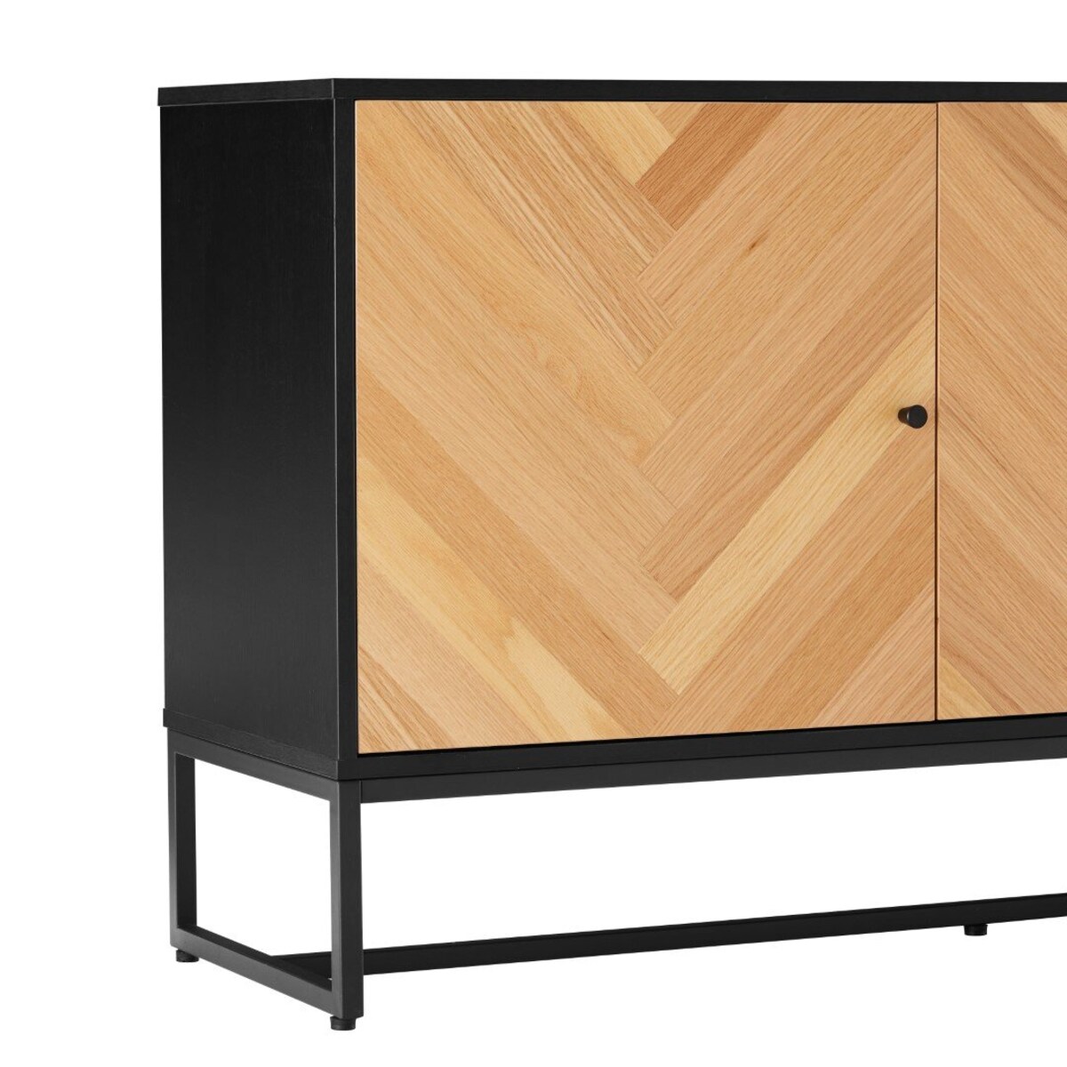 KOMODA Clar Z 3 SZAFKAMI w jodełkę dębowa czarna