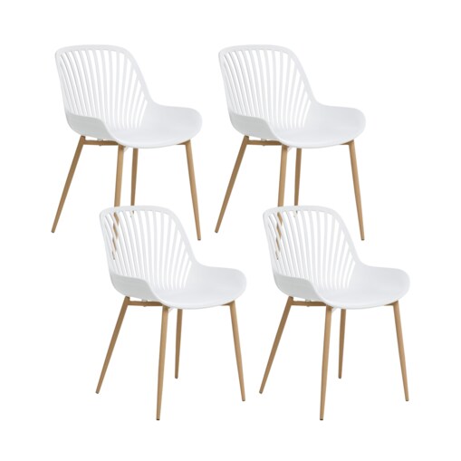 Zestaw 4 krzeseł do jadalni KLEVE Biały