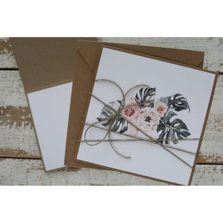 Ręcznie robiona kartka okolicznościowa monstera bukiet