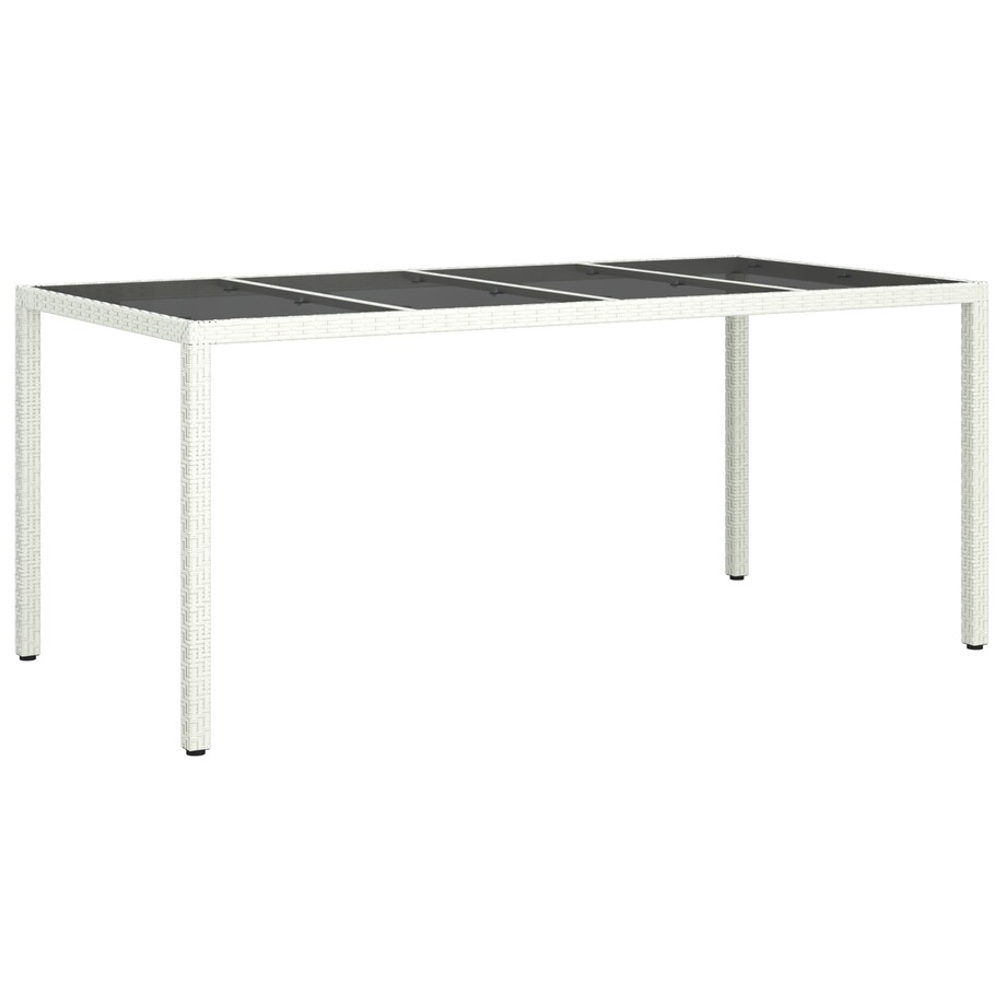 vidaXL Stół ogrodowy Biały 190x90x75 cm Polirattan