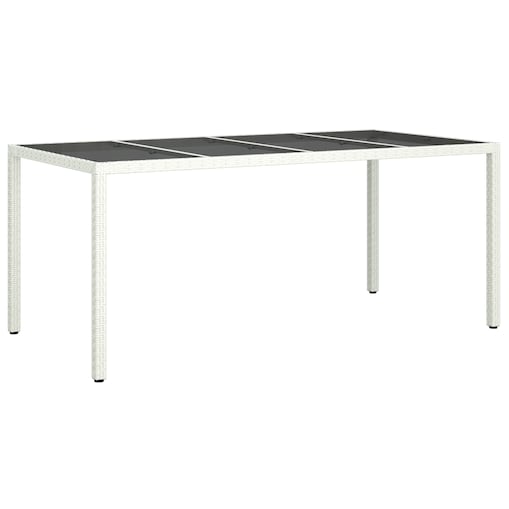 vidaXL Stół ogrodowy Biały 190x90x75 cm Polirattan