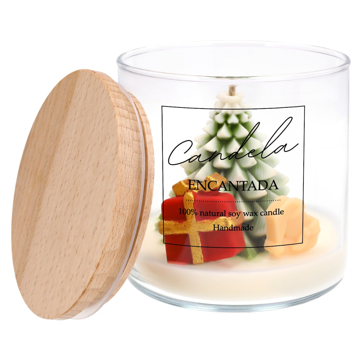 Świąteczna ŚWIECA sojowa ZAPACHOWA świeczka CHOINKA na prezent CHRISTMAS