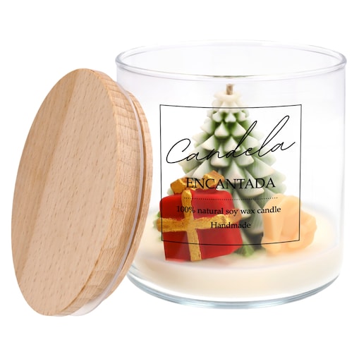 Świąteczna ŚWIECA sojowa ZAPACHOWA świeczka CHOINKA na prezent CHRISTMAS