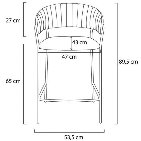 Krzesło barowe MARGO 65 czarny - welur, podstawa chromowana, King Home