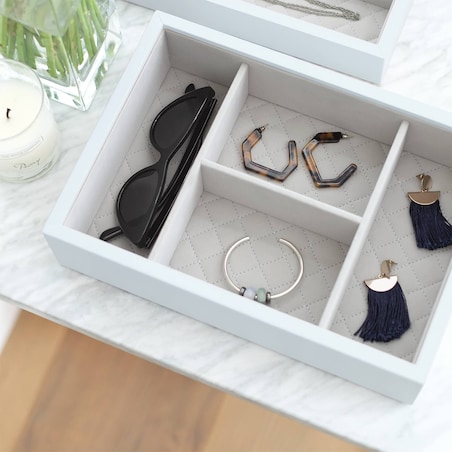 Szkatułka na biżuterię Loves Luxury 4 komory błękitna