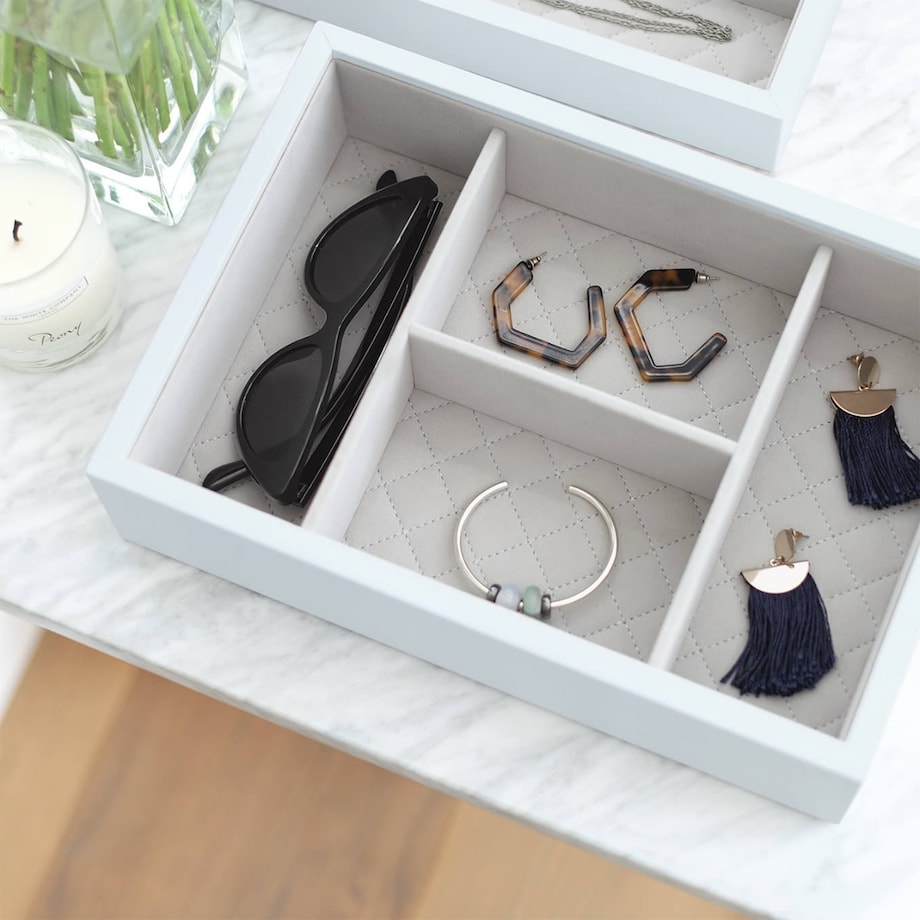 Szkatułka na biżuterię Loves Luxury 4 komory błękitna