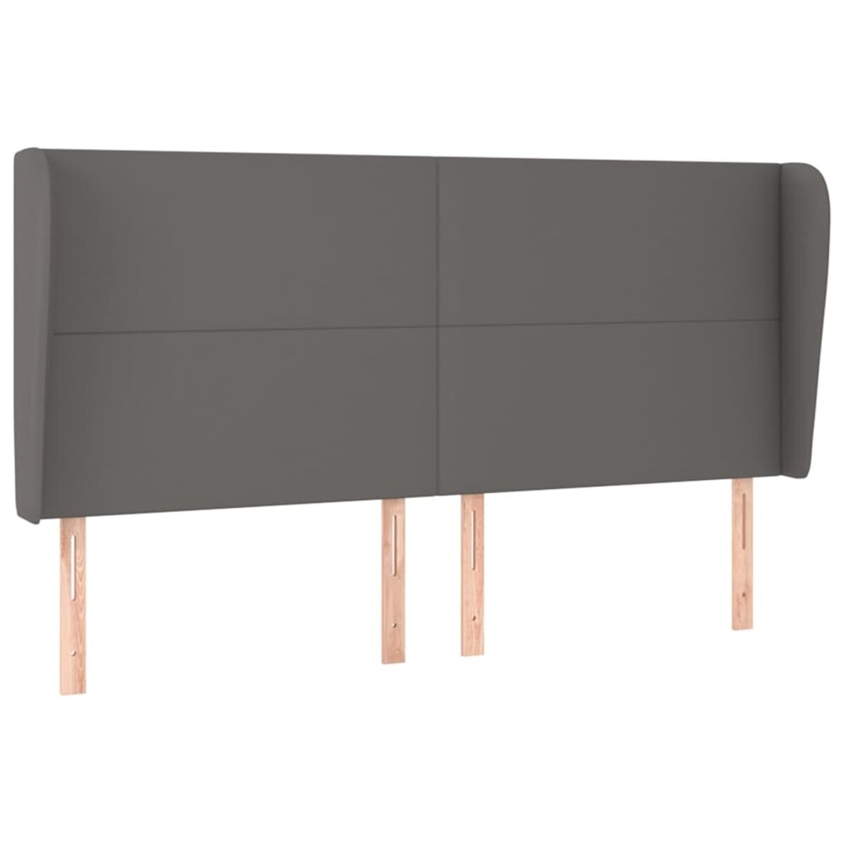 vidaXL Zagłówek uszak, szary, 203x23x118/128 cm, sztuczna skóra