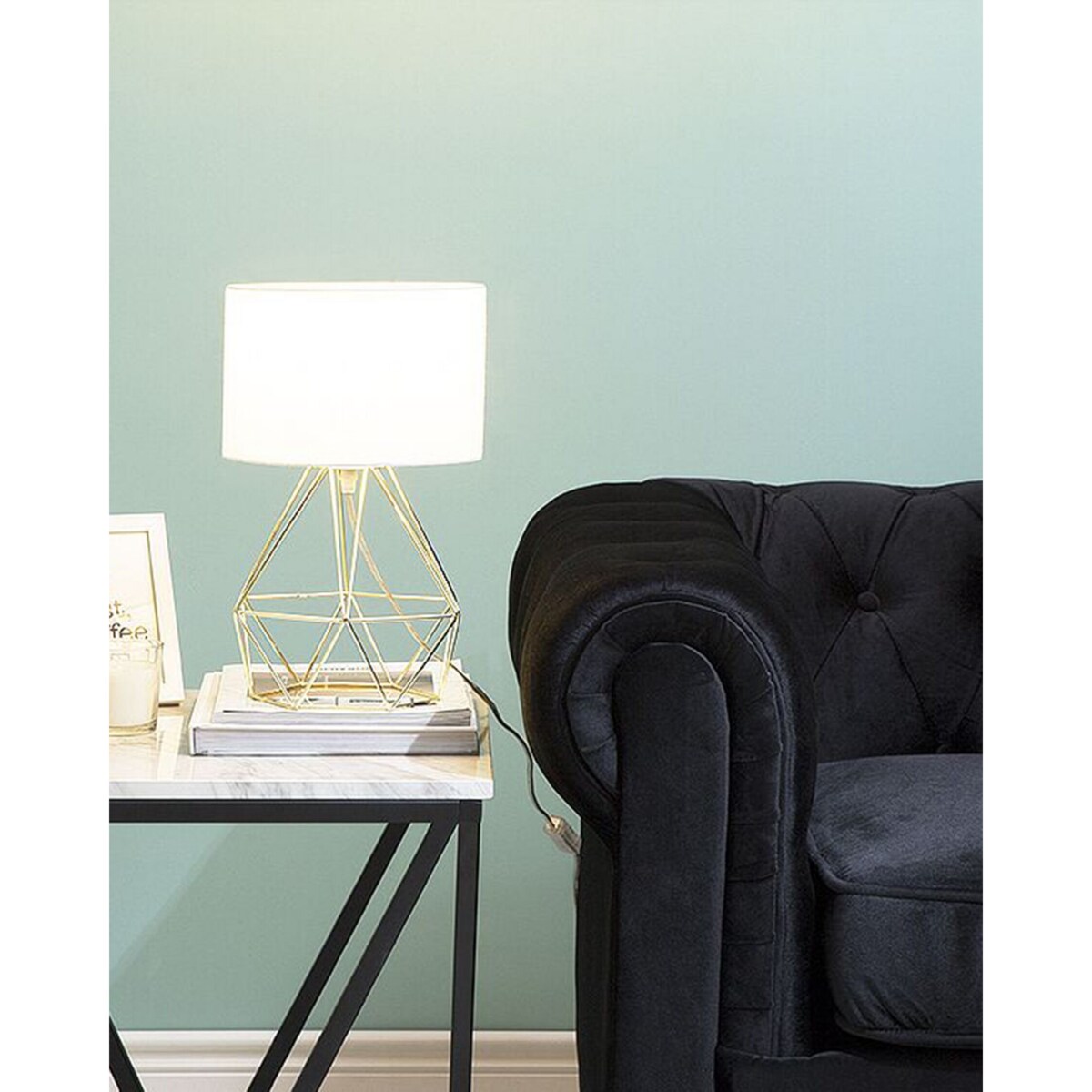 Lampka nocna metalowa złota MARONI