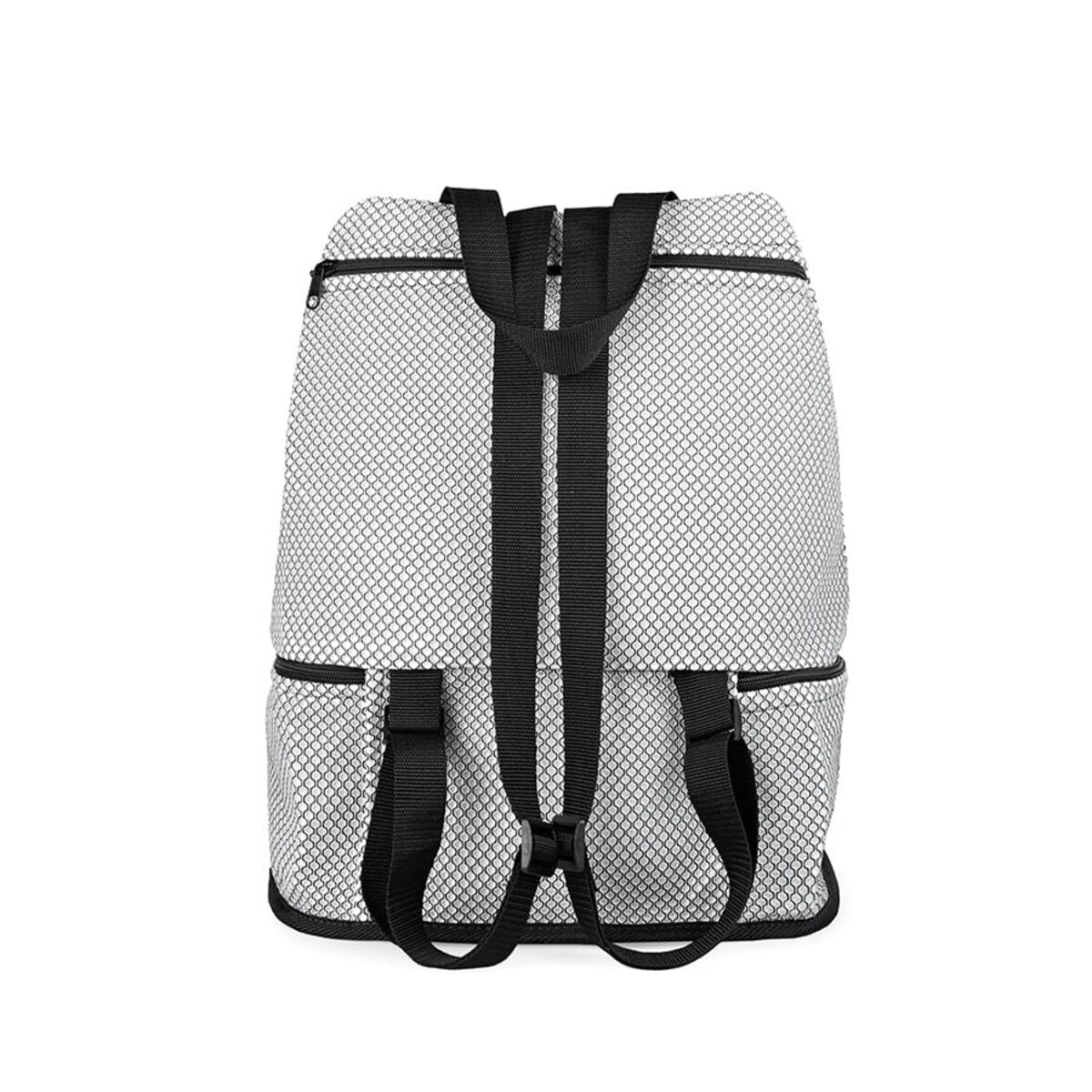 Torba sportowa, plecak na siłownię z kieszenią na buty, czarno-biały