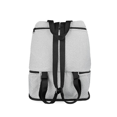 Torba sportowa, plecak na siłownię z kieszenią na buty, czarno-biały