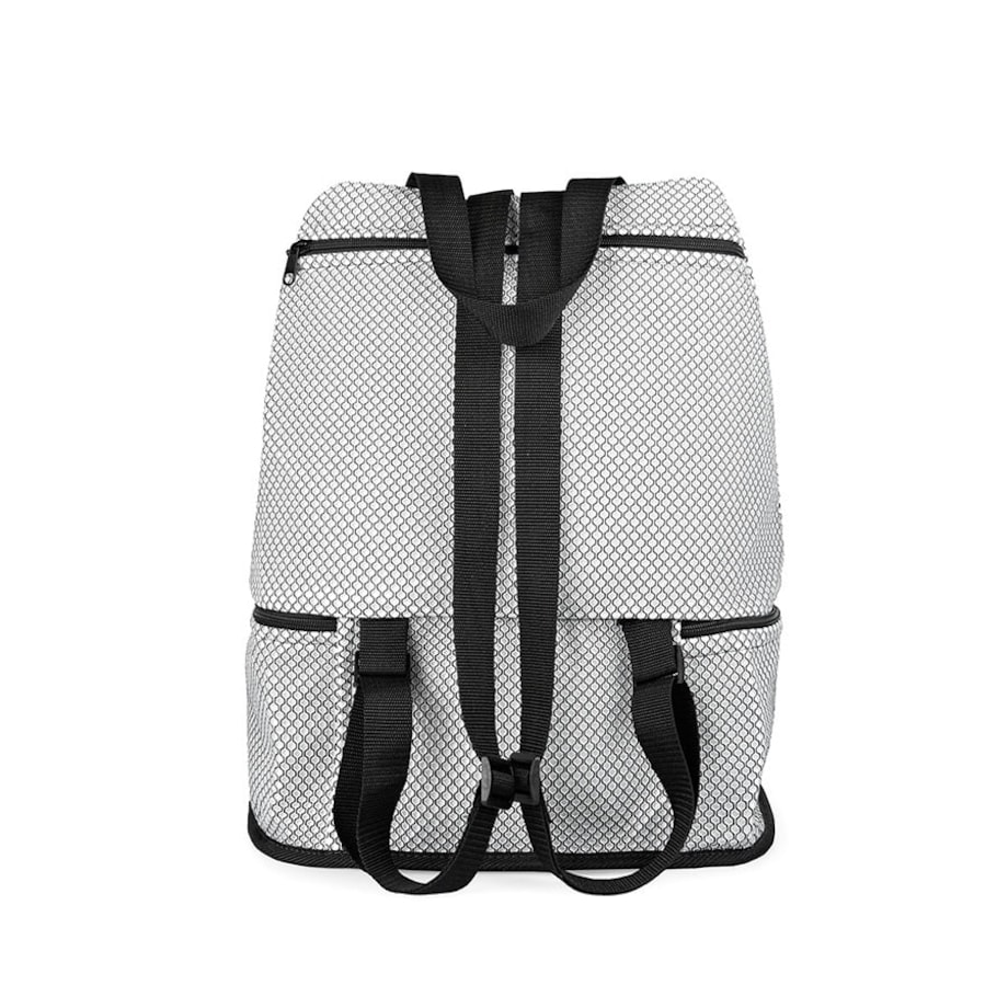 Torba sportowa, plecak na siłownię z kieszenią na buty, czarno-biały