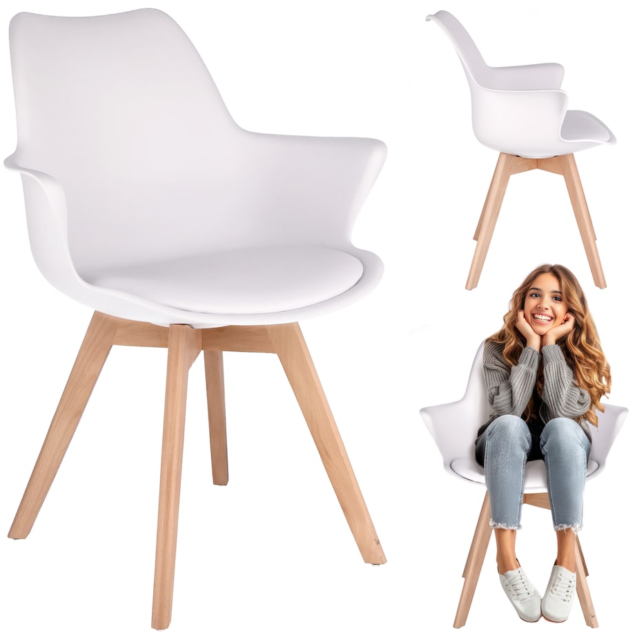 Krzesło wygodne profilowane ORLEAN białe