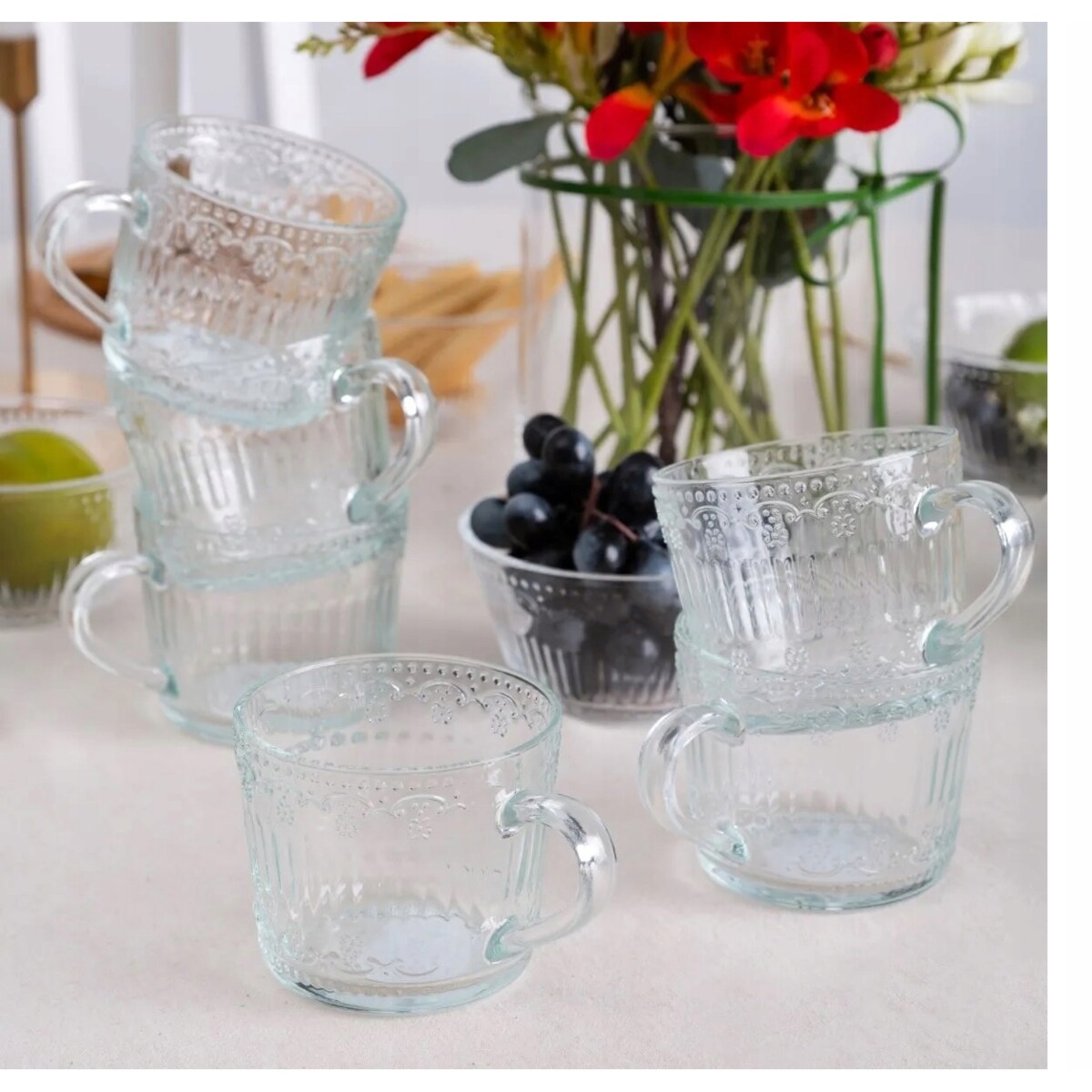 6x KUBEK FILIŻANKA szklanka 450 ml na herbatę kawę latte desery prezenty