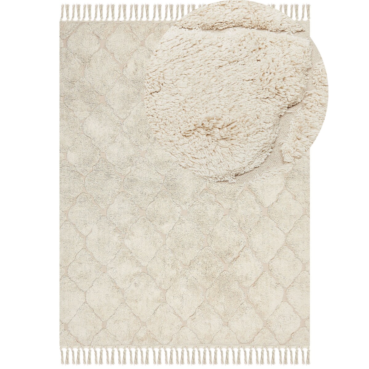 Dywan SILCHAR Beżowy 160 x 230 cm Bawełna