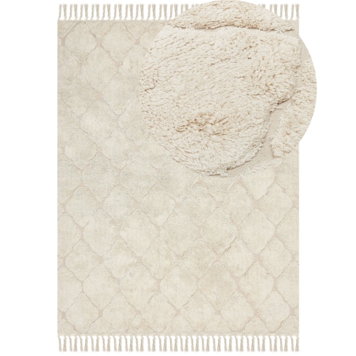 Dywan SILCHAR Beżowy 160 x 230 cm Bawełna