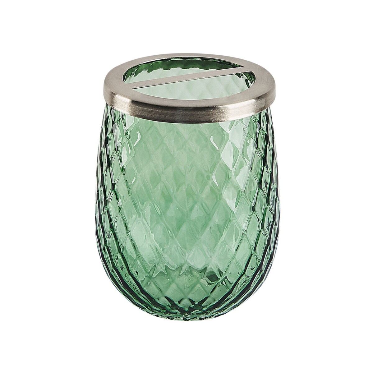 4-częściowy zestaw akcesoriów łazienkowych szklany zielony CANOA