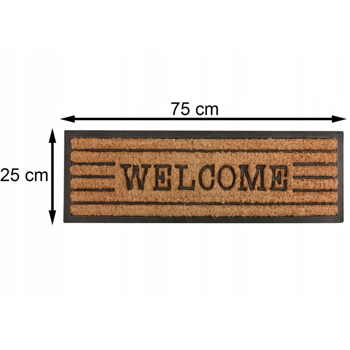 Wycieraczka Zewnętrzna pod Drzwi "Welcome" Kokos + Guma