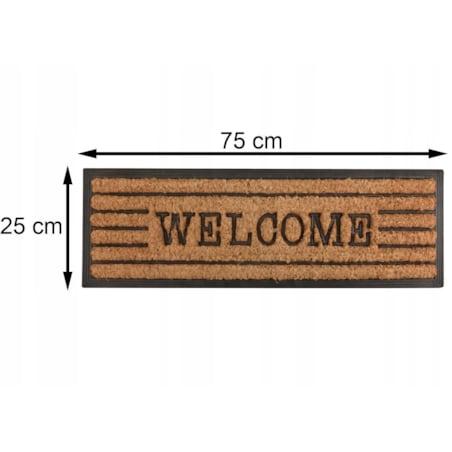Wycieraczka Zewnętrzna pod Drzwi "Welcome" Kokos + Guma