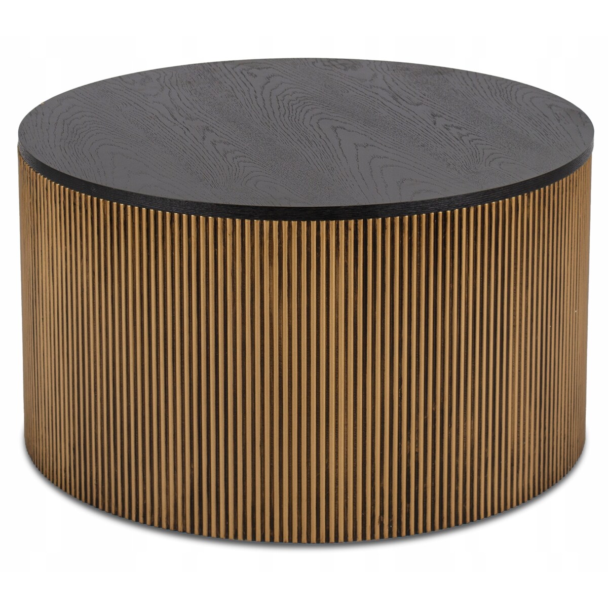 Stolik Kawowy Okrągły Duży Złoty Lamel Nowoczesny Okrągła Ława MIRACLE MAX