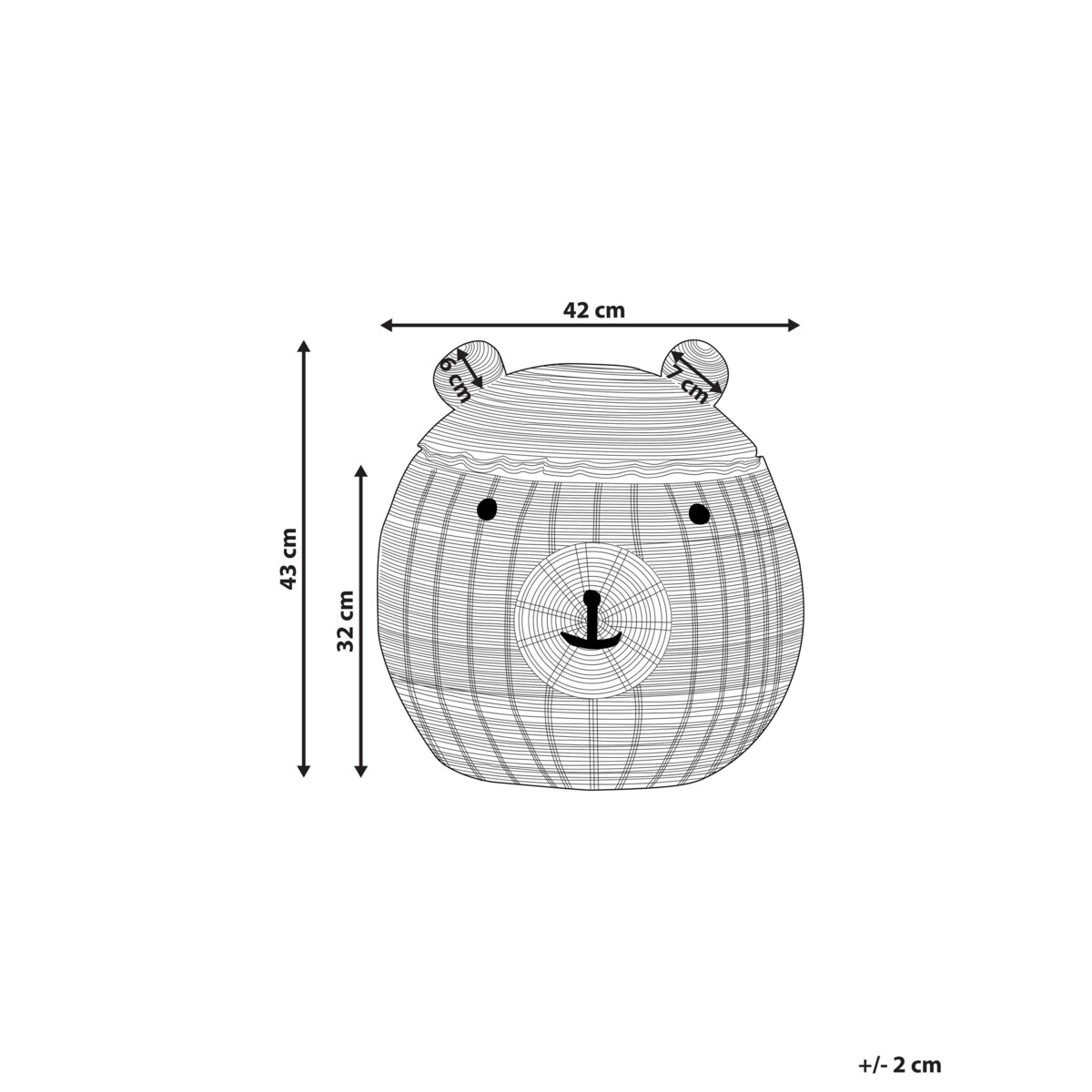 Kosz pleciony miś rattanowy naturalny HIMBA