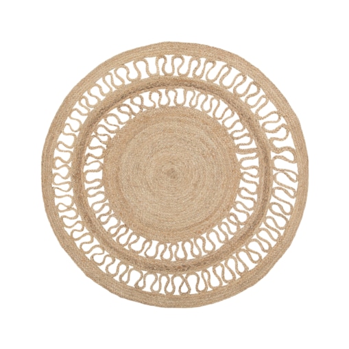 Dywan okrągły z juty ø 120 cm beżowy DIKILI
