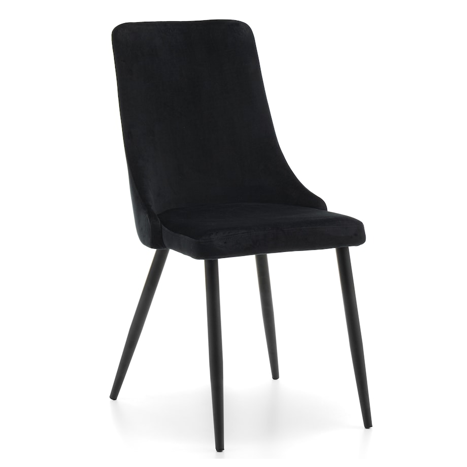 Krzesło tapicerowane welurowe do salonu jadalni UNO czarne