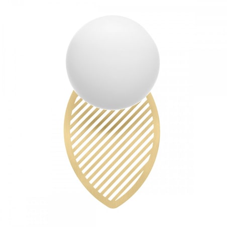 FYLLO B złota lampa ścienna / kinkiet z mosiężnym liściem