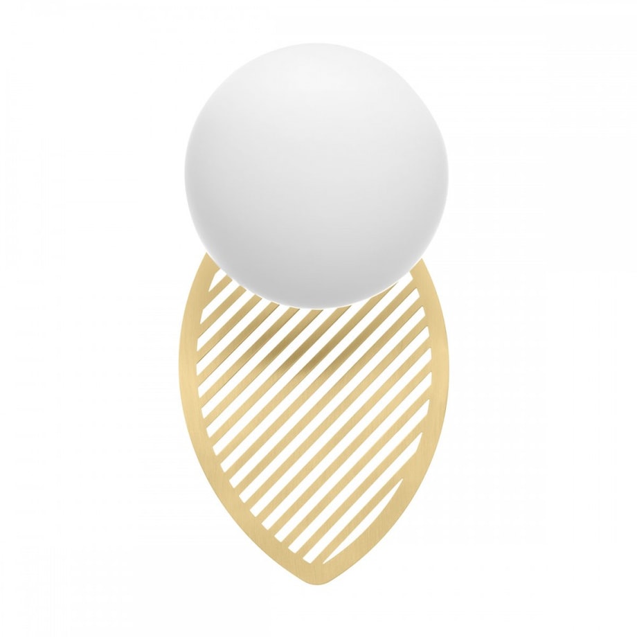 FYLLO B złota lampa ścienna / kinkiet z mosiężnym liściem