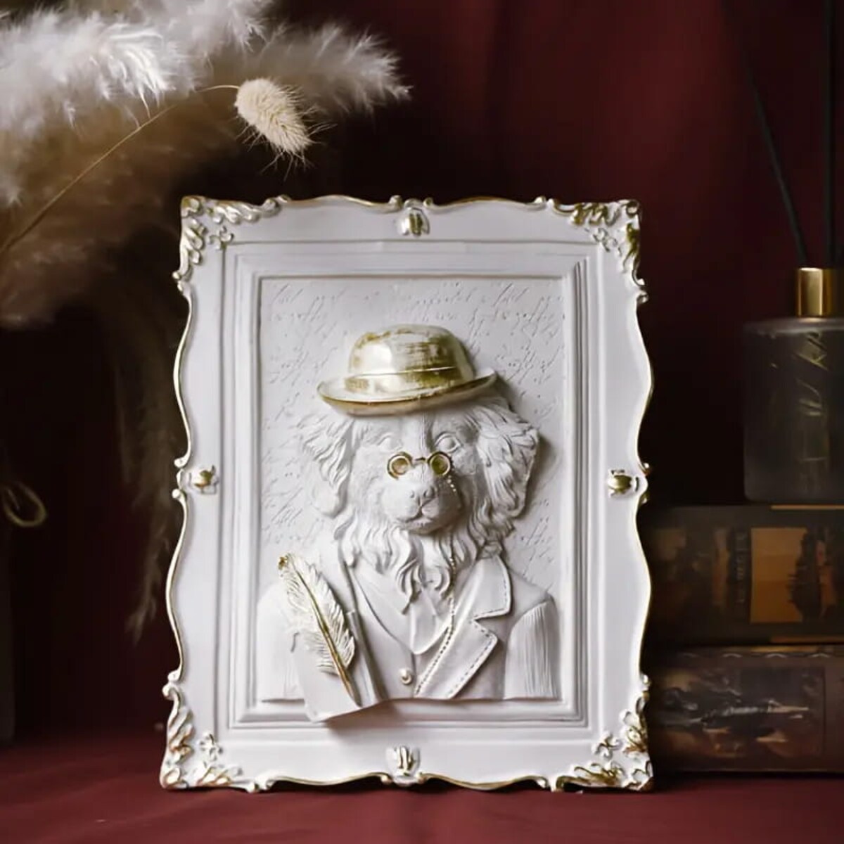 Malowanie 3D - Płaskorzeźba Pies dżentelmen