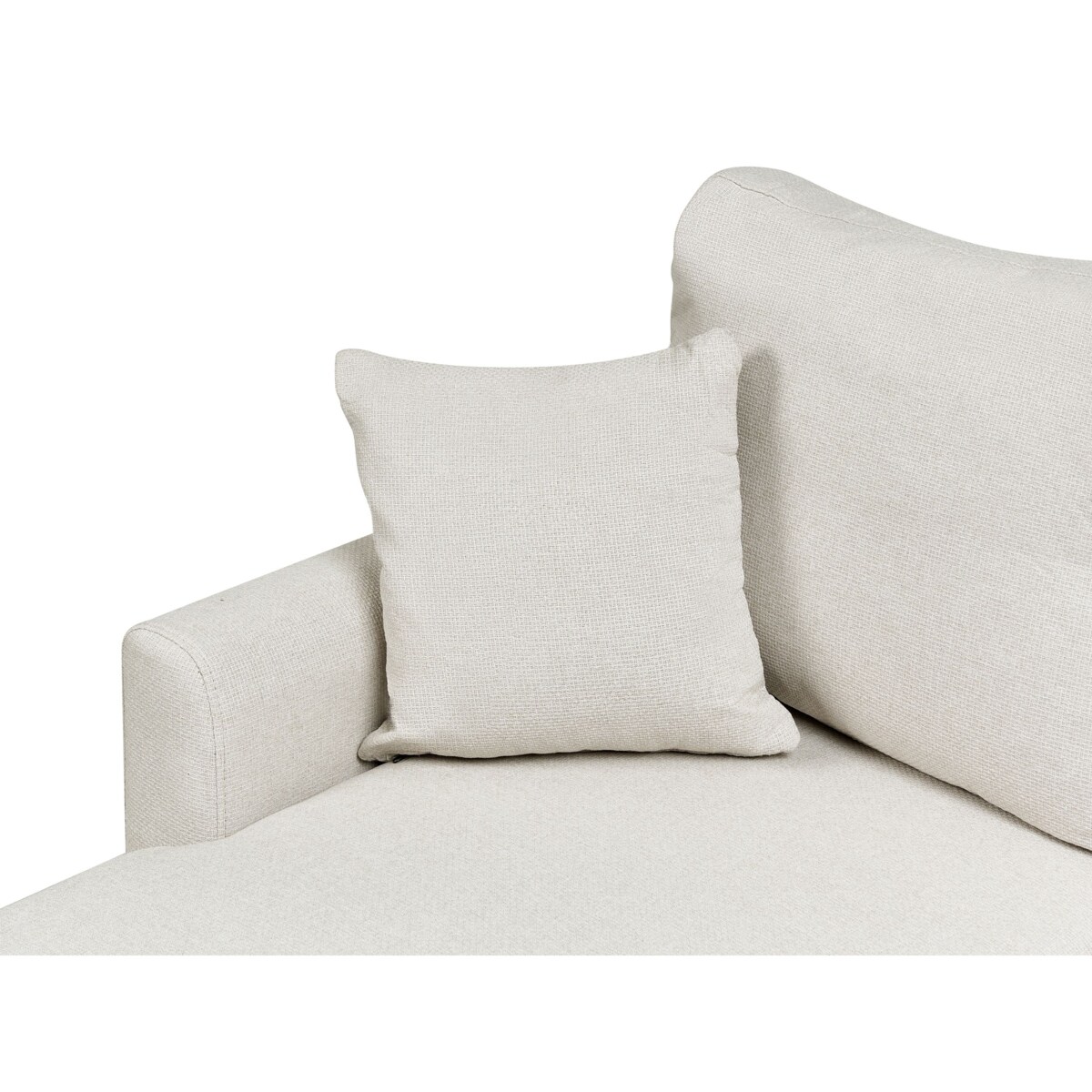 Narożnik rozkładany NASSJO Len syntetyczny Jasnobeżowy dla 3 osób Prawostronny