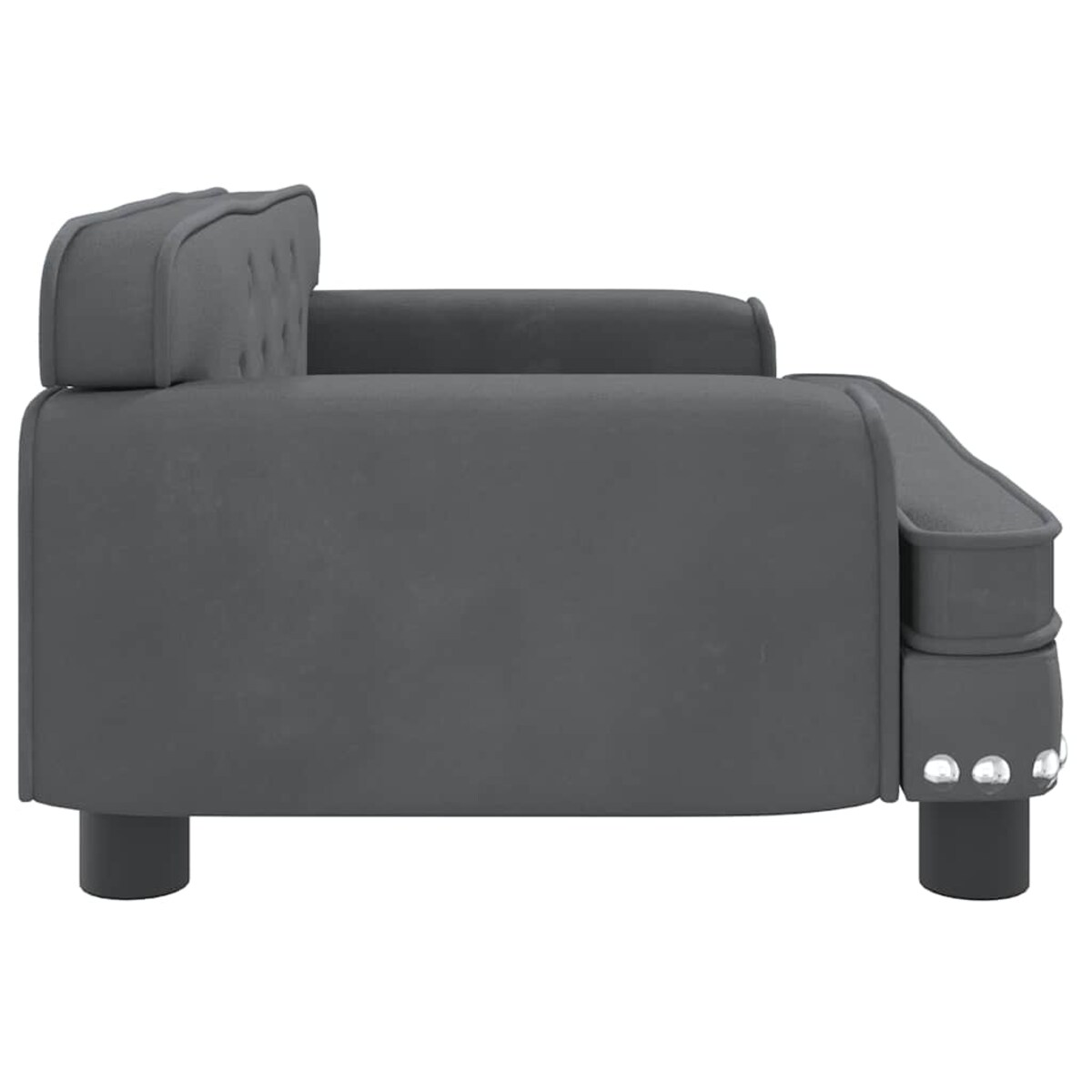 vidaXL Sofa dla dzieci, ciemnoszara, 70x45x30 cm, aksamit