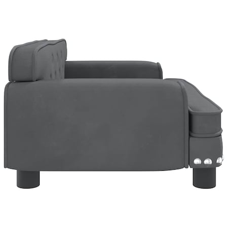 vidaXL Sofa dla dzieci, ciemnoszara, 70x45x30 cm, aksamit