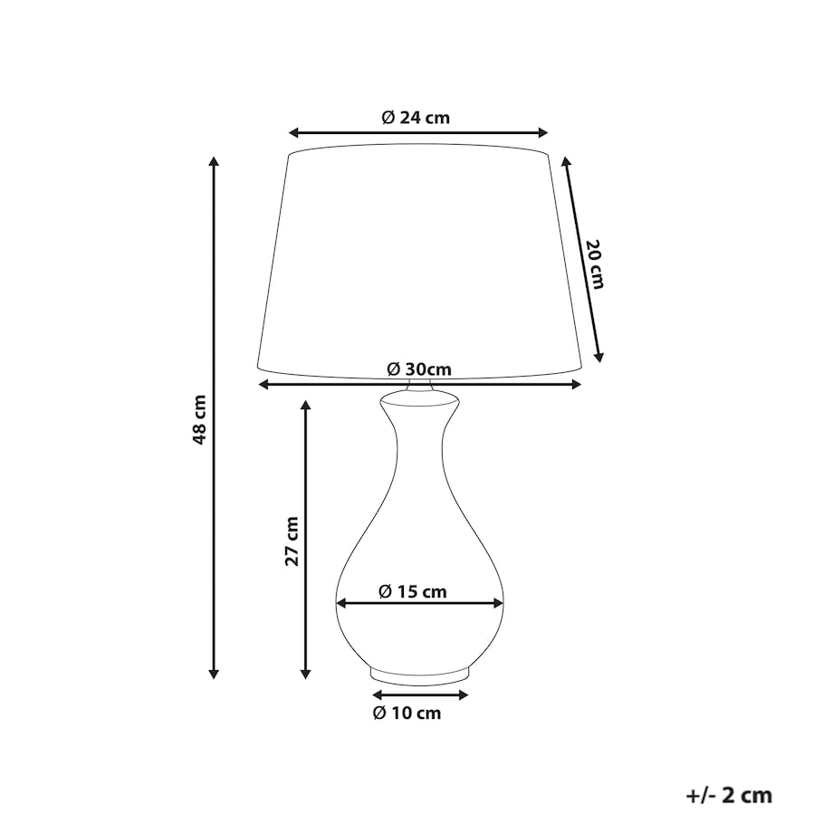 Lampa stołowa CARMEN Porcelana Biały/ niebieski