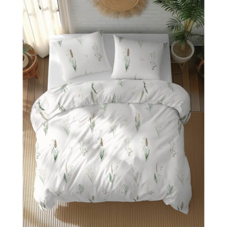 Pościel bawełniana 200x220 cm Kłosy na białym tle wiosna