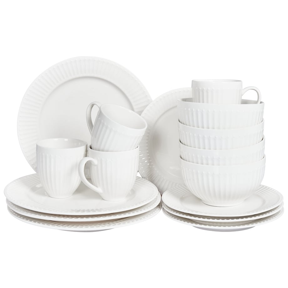 Zastawa stołowa 16-częściowa COWSLIP Porcelana Biały