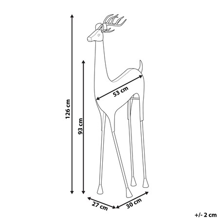 Dekoracja świąteczna podłogowa PELLO Renifer 126 cm Złoty