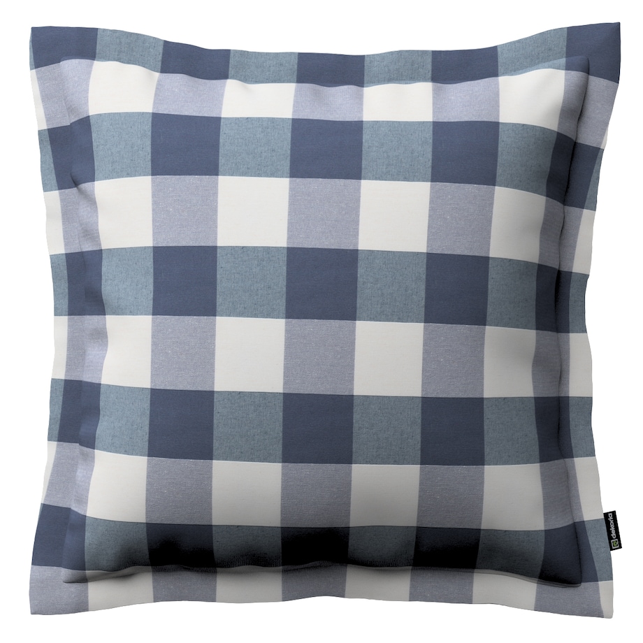 Poszewka Mona na poduszkę 45x45 granatowo-biała krata (5,5x5,5cm)