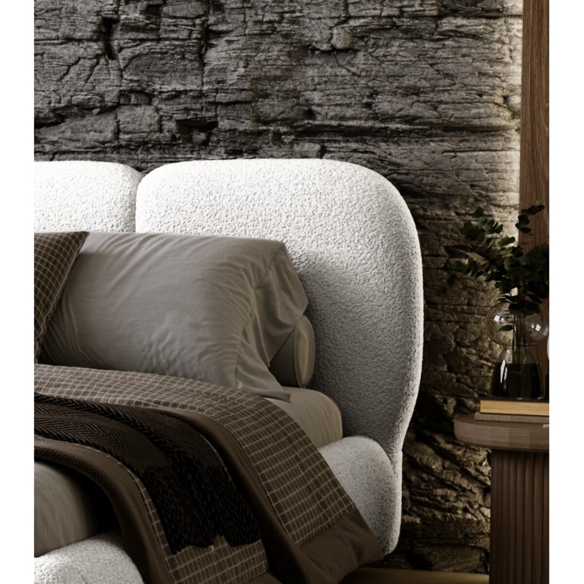 Łóżko tapicerowane 160x200 ROZA z pojemnikiem na pościel, białe