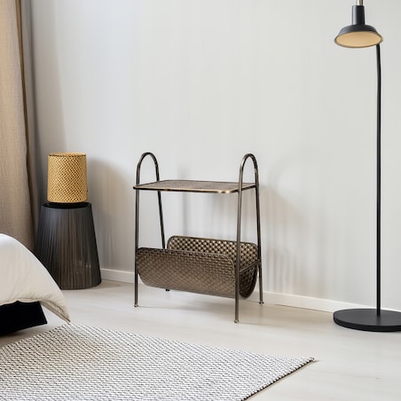 STOLIK KAWOWY BOCZNY GAZETNIK DUŻY LOFT 70cm złoty loftowy do salonu domu