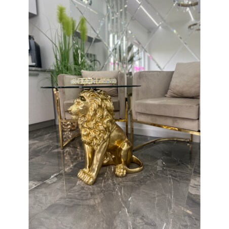 Stolik kawowy nowojorski złoty Lew Premium 60x60x62