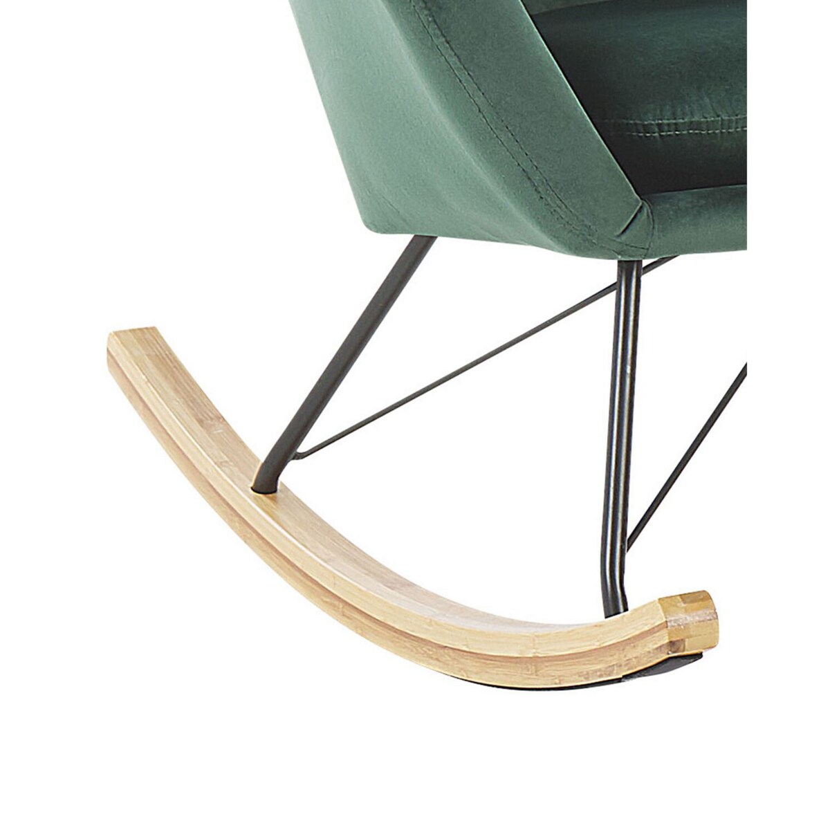 Fotel bujany welurowy zielony ELLAN