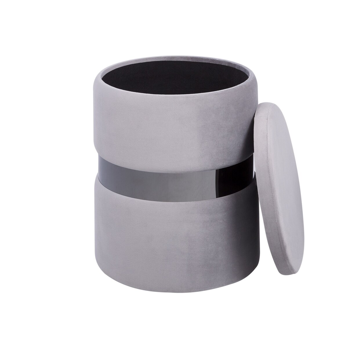 Zestaw 2 pufów ze schowkiem welurowy szary DORIS